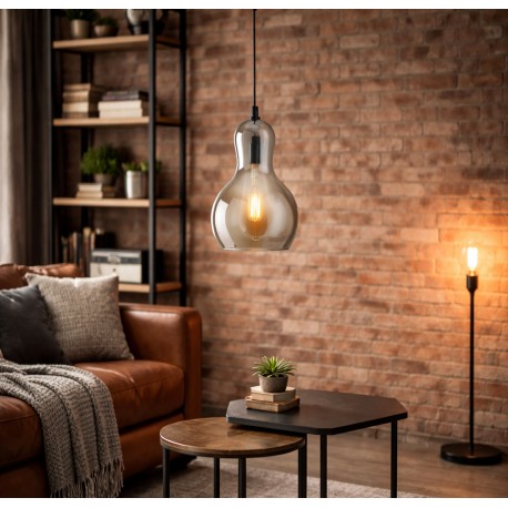 LÁMPARA DE TECHO SALEM DE CRISTAL EN ACABADO GRIS PARA INTERIOR DE ESTILO CONTEMPORÁNEO