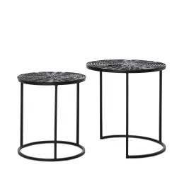 CONJUNTO DE MESAS AUXILIARES SHANKAR DE ESTILO INDIO