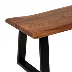 BANCO TANAY DE MADERA Y PATAS DE HIERRO