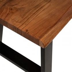 BANCO TANAY DE MADERA Y PATAS DE HIERRO