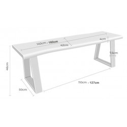 BANCO TANAY DE MADERA Y PATAS DE HIERRO