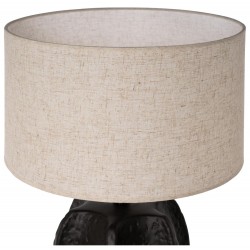 LAMPARA DE SOBREMESA ZARRA DE CERAMICA Y TELA