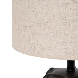 LAMPARA DE SOBREMESA ZARRA DE CERAMICA Y TELA