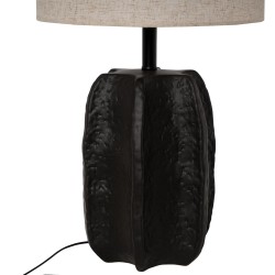 LAMPARA DE SOBREMESA ZARRA DE CERAMICA Y TELA