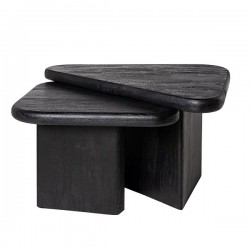 SET MESA DE CENTRO RISHI DE MANGO Y SIMIL CEMENT