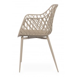 SILLA CON BRAZOS CHARLOTTE DE POLIPROPILENO Y PATAS DE METAL