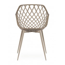 SILLA CON BRAZOS CHARLOTTE DE POLIPROPILENO Y PATAS DE METAL