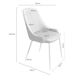 SILLA AGATA CON TEJIDO Y PIEL SINTETICA