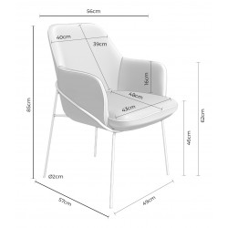 SILLA CON BRAZOS ABIGAIL CON PATAS DE DISEÑO