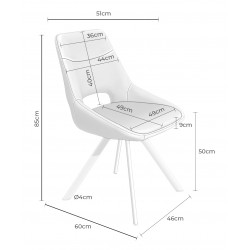 SILLA ACOLCHADA CALLIE CON EL RESPALDO ABIERTO