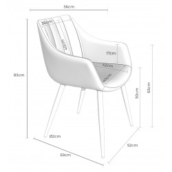 SILLA TAPIZADA CON BRAZOS FIONA