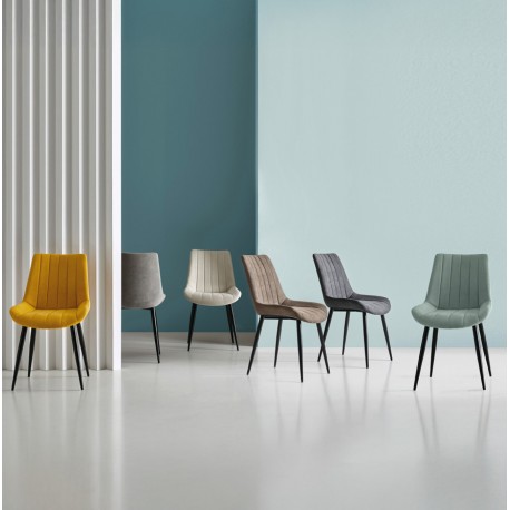 SILLA TAPIZADA METALICA MILA