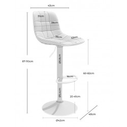TABURETE TAPIZADO ASHA ELEVABLE Y GIRATORIO