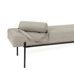 BANQUETA TAPIZADA EDIMBURGO CON PATAS DE METAL