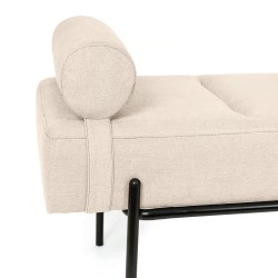 BANQUETA TAPIZADA EDIMBURGO CON PATAS DE METAL