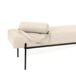 BANQUETA TAPIZADA EDIMBURGO CON PATAS DE METAL