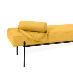 BANQUETA TAPIZADA EDIMBURGO CON PATAS DE METAL