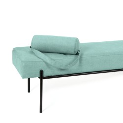 BANQUETA TAPIZADA EDIMBURGO CON PATAS DE METAL