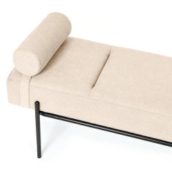 BANQUETA TAPIZADA EDIMBURGO CON PATAS DE METAL