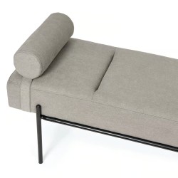 BANQUETA TAPIZADA EDIMBURGO CON PATAS DE METAL