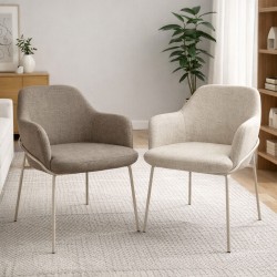 SILLA CON BRAZOS ABIGAIL CON PATAS DE DISEÑO