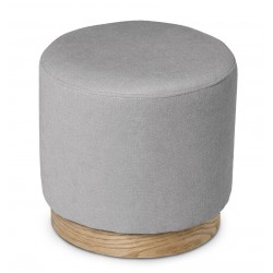 PUFF ANGUS REDONDO CON BASE DE MADERA