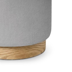 PUFF ANGUS REDONDO CON BASE DE MADERA