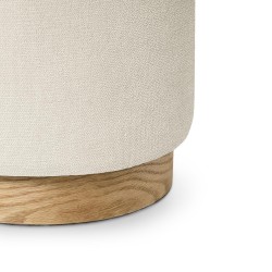 PUFF ANGUS REDONDO CON BASE DE MADERA