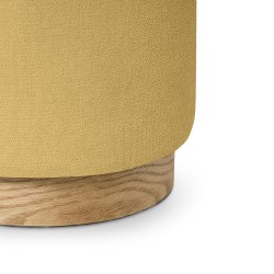 PUFF ANGUS REDONDO CON BASE DE MADERA