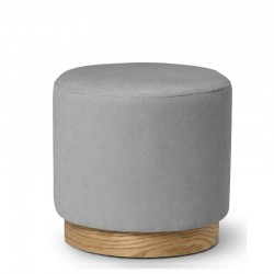 PUFF ANGUS REDONDO CON BASE DE MADERA