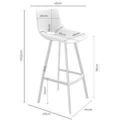 TABURETE TAPIZADO CLARK-ASTON