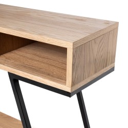 CONSOLA SAMI DE CHAPA ROBLE NATURAL Y PATAS DE METAL