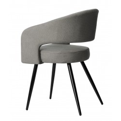 SILLA TAPIZADA KORA CON PATAS DE METAL NEGRAS