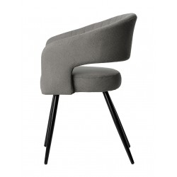 SILLA TAPIZADA KORA CON PATAS DE METAL NEGRAS