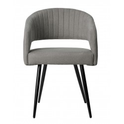 SILLA TAPIZADA KORA CON PATAS DE METAL NEGRAS