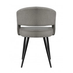 SILLA TAPIZADA KORA CON PATAS DE METAL NEGRAS