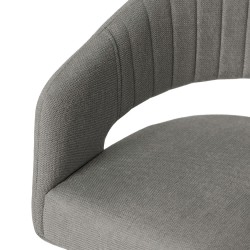 SILLA TAPIZADA KORA CON PATAS DE METAL NEGRAS