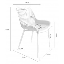 SILLA RANIA DE POLIPROPILENO Y PATAS DE METAL