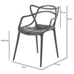 SILLA CON BRAZOS VICTORIA DE POLIPROPILENO