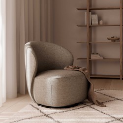 BUTACA HAVANA GIRATORIA TAPIZADA PARA SALÓN DE ESTILO RETRO MODERNO