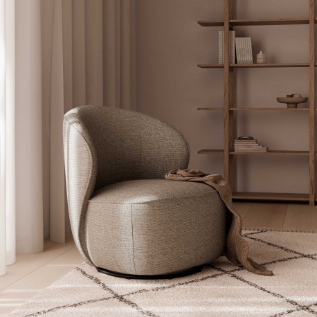 BUTACA HAVANA GIRATORIA TAPIZADA PARA SALÓN DE ESTILO RETRO MODERNO