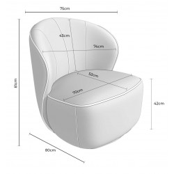 BUTACA HAVANA GIRATORIA TAPIZADA PARA SALÓN DE ESTILO RETRO MODERNO