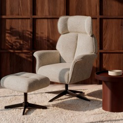 BUTACA LYNN GIRATORIA TAPIZADA CON RESPALDO ALTO PARA SALÓN MODERNO