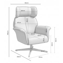 BUTACA LYNN GIRATORIA TAPIZADA CON RESPALDO ALTO PARA SALÓN MODERNO
