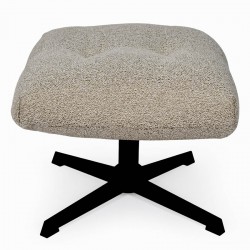 REPOSAPIÉS DIDIER TAPIZADO EN TELA CON BASE METÁLICA NEGRA PARA SALÓN ACTUAL