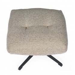 REPOSAPIÉS DIDIER TAPIZADO EN TELA CON BASE METÁLICA NEGRA PARA SALÓN ACTUAL