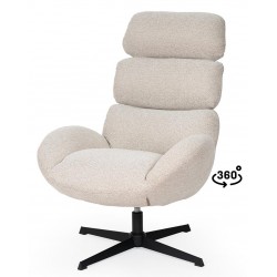 BUTACA PAULINE TAPIZADA CON RESPALDO ALTO Y BASE METÁLICA GIRATORIA PARA SALÓN MODERNO