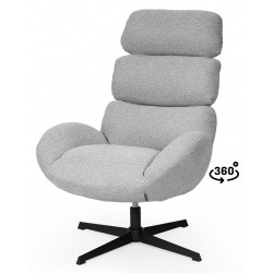 BUTACA PAULINE TAPIZADA CON RESPALDO ALTO Y BASE METÁLICA GIRATORIA PARA SALÓN MODERNO