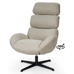 BUTACA PAULINE TAPIZADA CON RESPALDO ALTO Y BASE METÁLICA GIRATORIA PARA SALÓN MODERNO