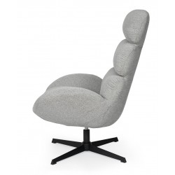 BUTACA PAULINE TAPIZADA CON RESPALDO ALTO Y BASE METÁLICA GIRATORIA PARA SALÓN MODERNO